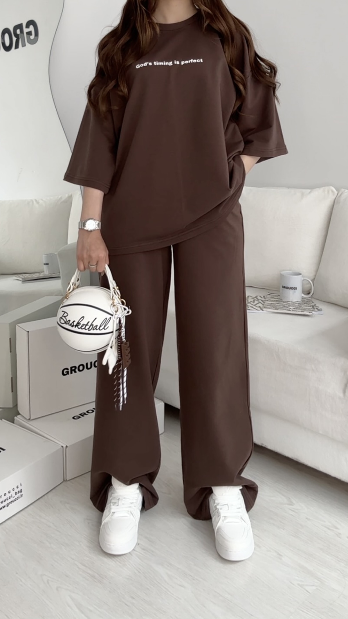 تیشرت وشلوار Tera قهوه ای‌ و‌ مشکی