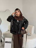 کت چرم مشکی