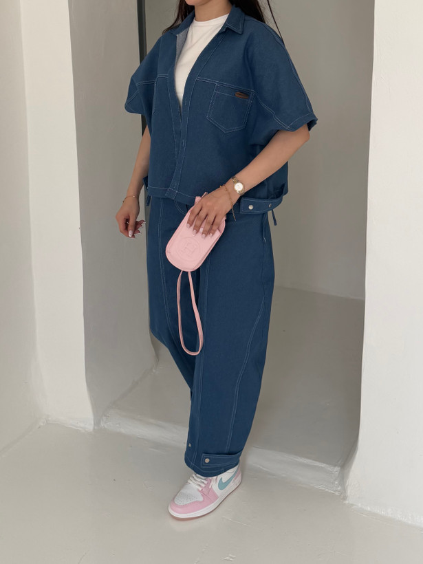 وست و شلوار denim جین آبی