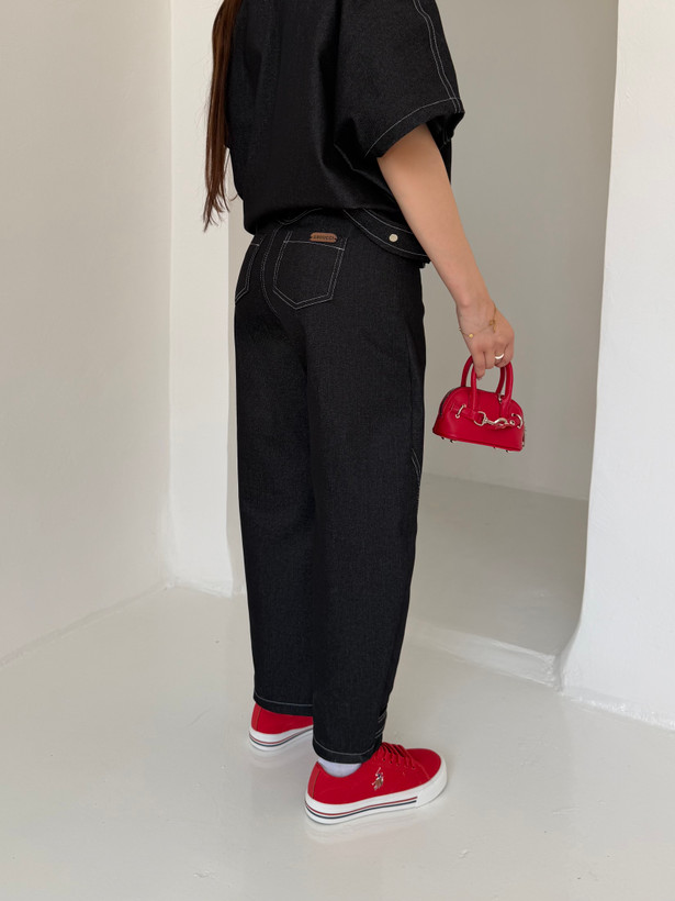 وست و شلوار denim جین ذغالی