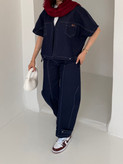 وست و شلوار denim جین سورمه ای