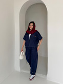 وست و شلوار denim جین سورمه ای