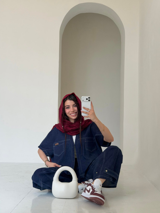 وست و شلوار denim جین سورمه ای