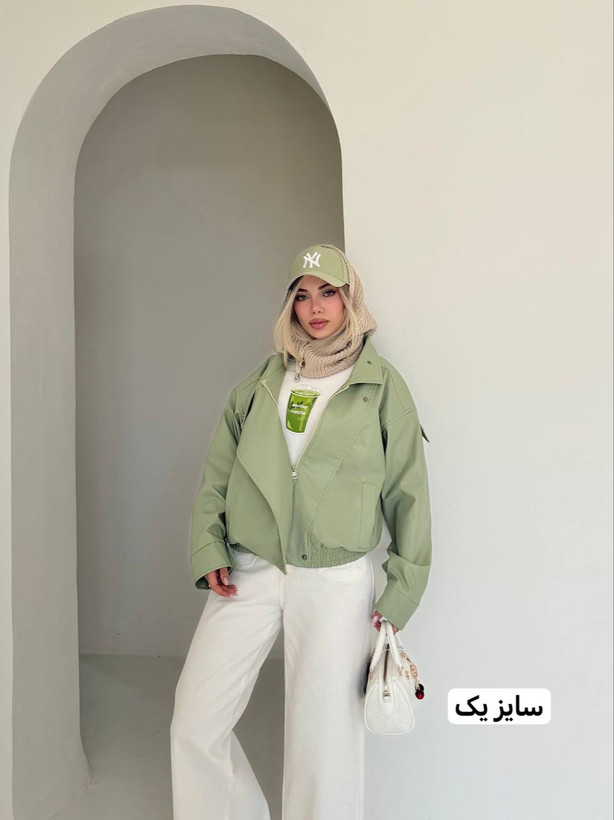 کت چرم jini سبز