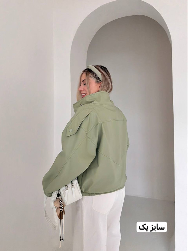 کت چرم jini سبز