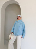 کت چرم jini آبی